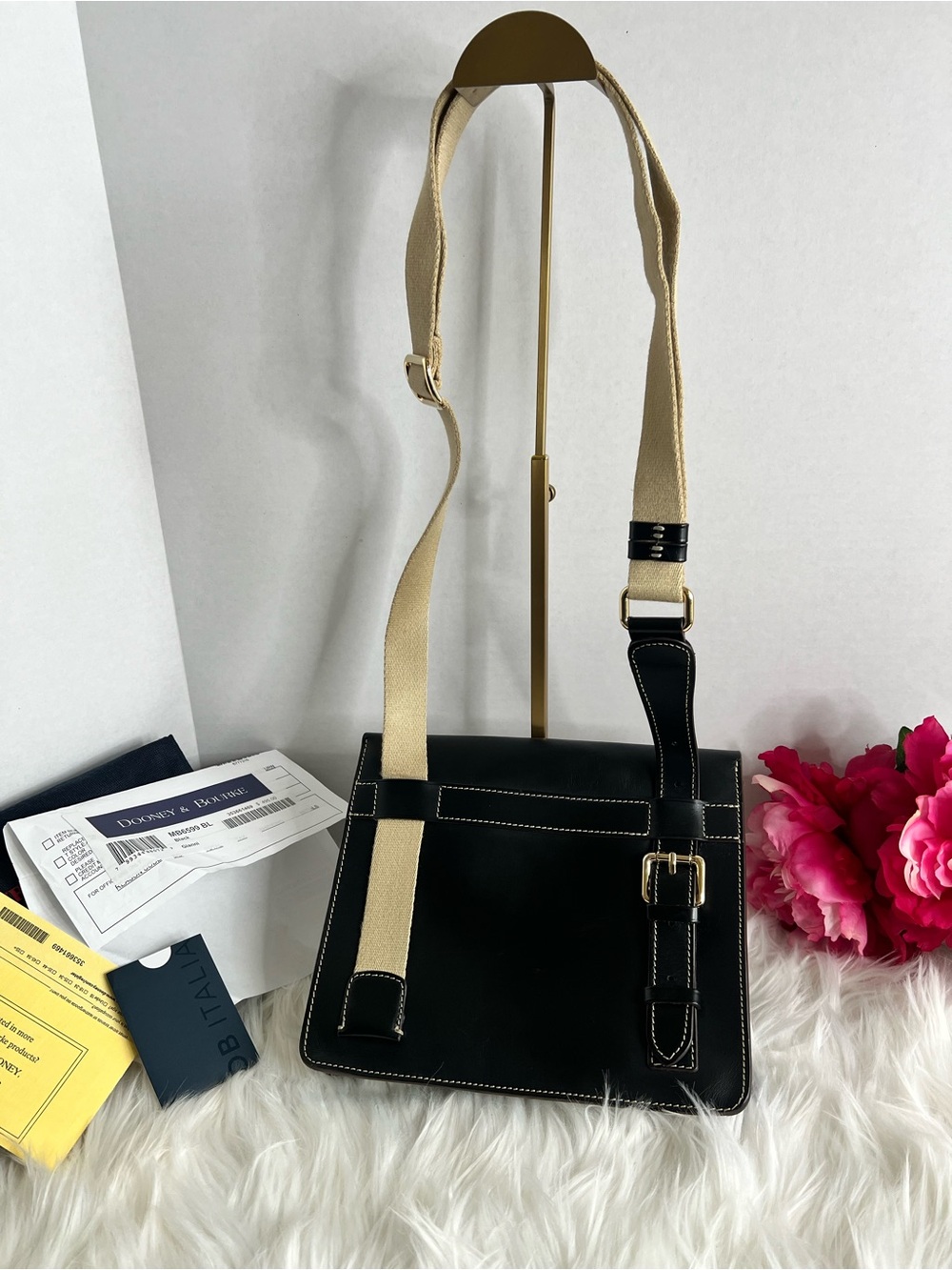 Dooney Bourke Alto Black Leather Crossbody Bag - Picture 2 of 9